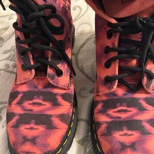 Vibrant Patterned Lace-Up Boots
